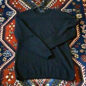 J Crew Black Italian Cashmere Crew Neck Sweater